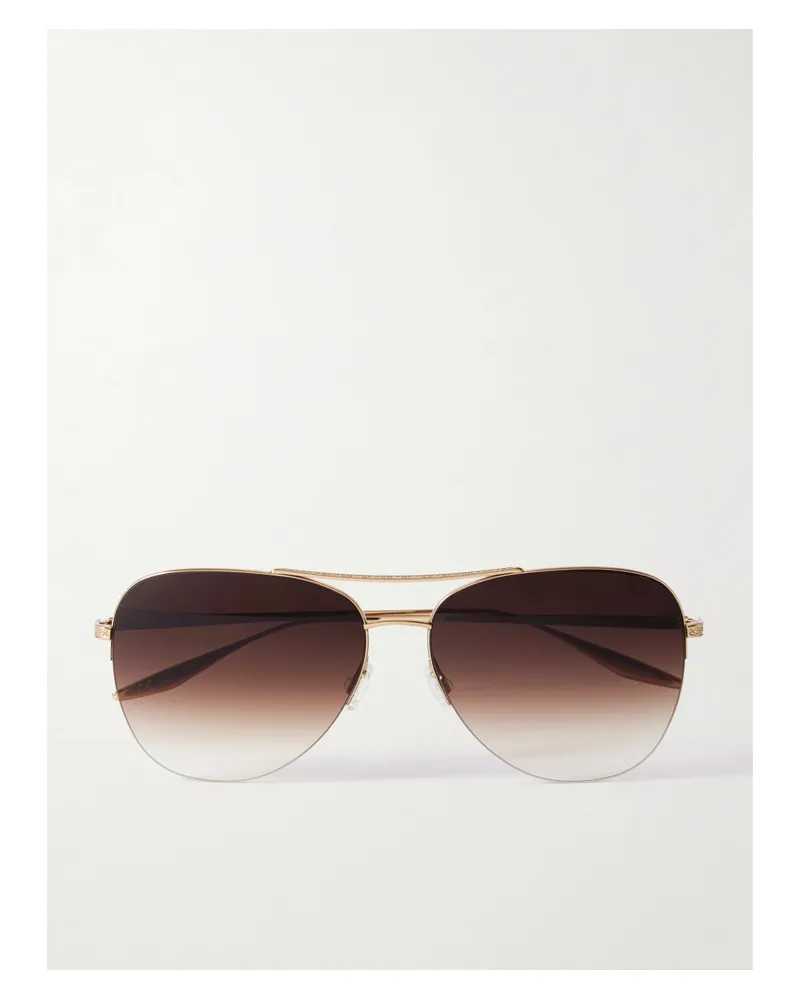 Barton Perreira Chevalier Goldfarbene Pilotensonnenbrille Gold