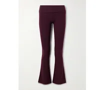 Stretch-cotton Jersey Foldover Pants – Currant – Hose Aus Stretch-jersey Aus Baumwolle Mit Überschlag - Lila