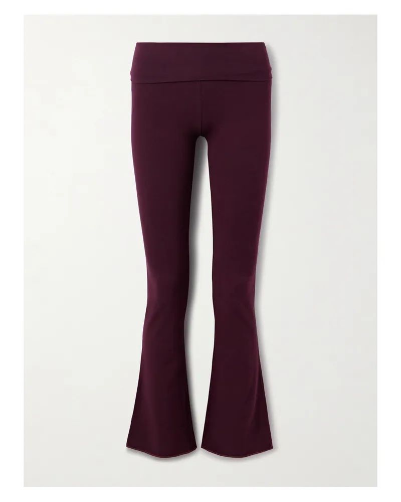 SKIMS Stretch-cotton Jersey Foldover Pants – Currant – Hose Aus Stretch-jersey Aus Baumwolle Mit Überschlag - Lila Lila