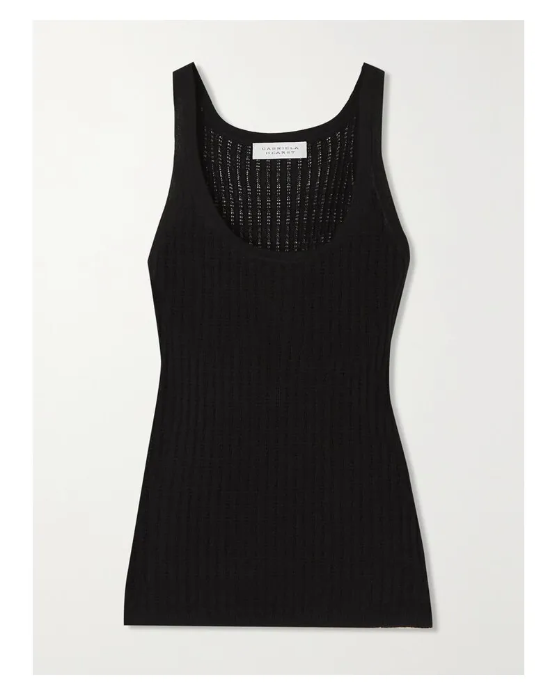 Gabriela Hearst Nevin Tanktop Aus Einer Kaschmir-seidenmischung In Pointelle-strick - Schwarz Schwarz