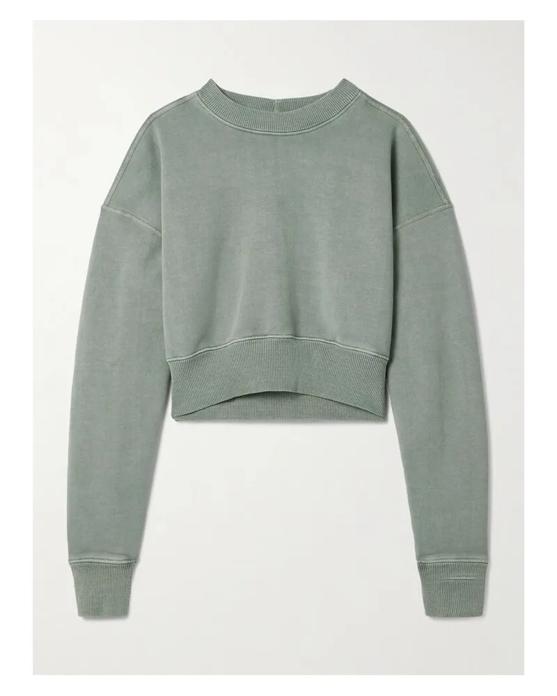 SLVRLAKE Verkürztes Sweatshirt Aus Baumwoll-jersey - Grün Grün