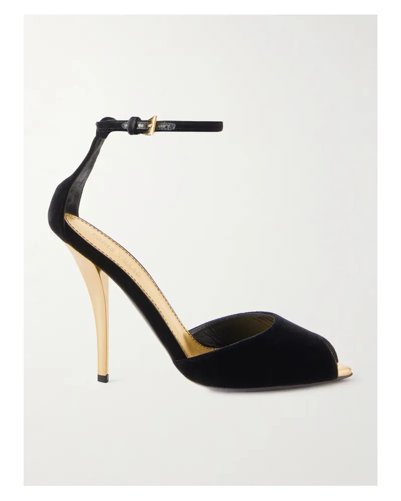 Paris Texas Jessica Sandalen Aus Samt - Schwarz Schwarz