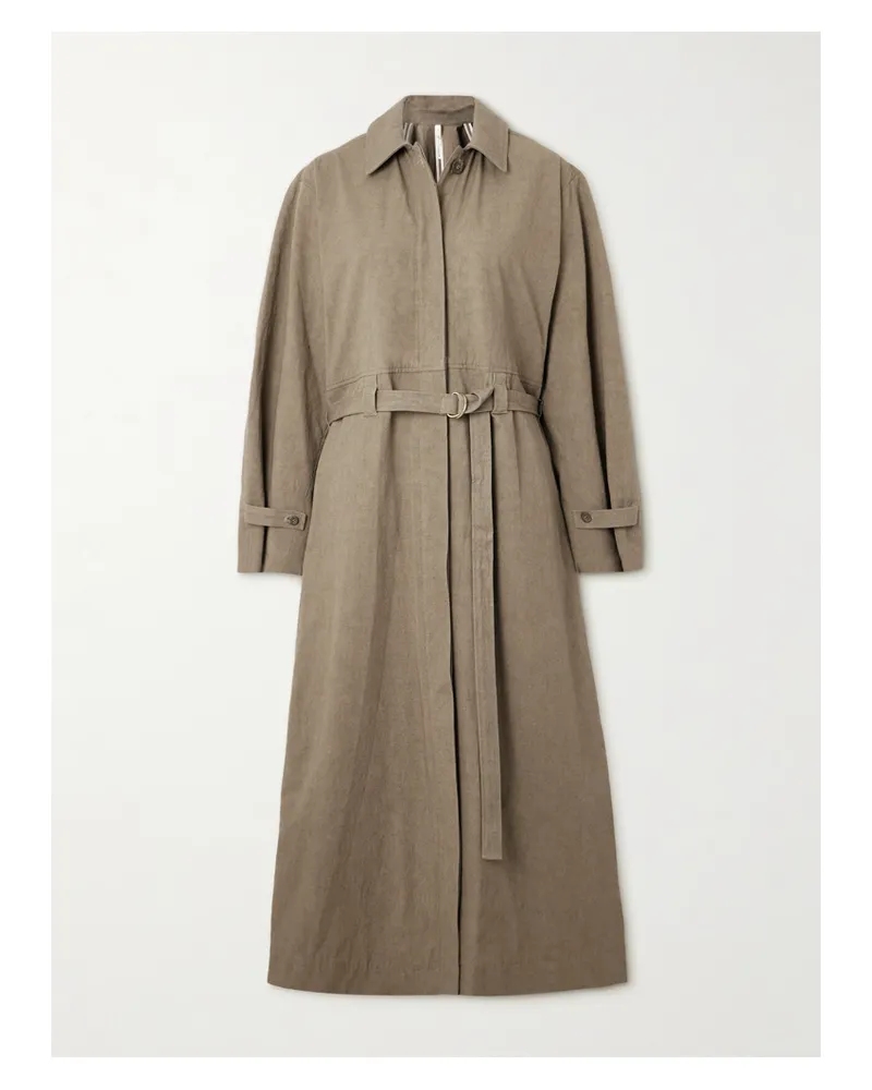 Lauren Manoogian Trenchcoat Aus Einer Baumwoll-leinenmischung Mit Gürtel - Grün Grün