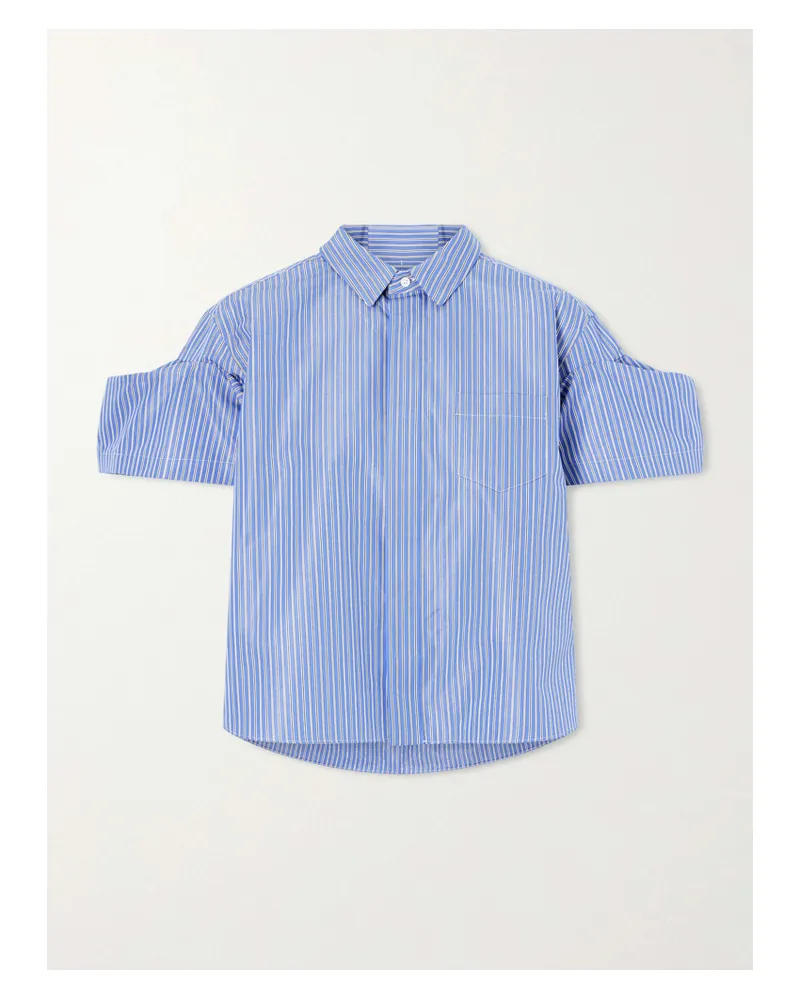Sacai Hemd Aus Gestreifter Popeline Aus Einer Baumwollmischung - Blau Blau