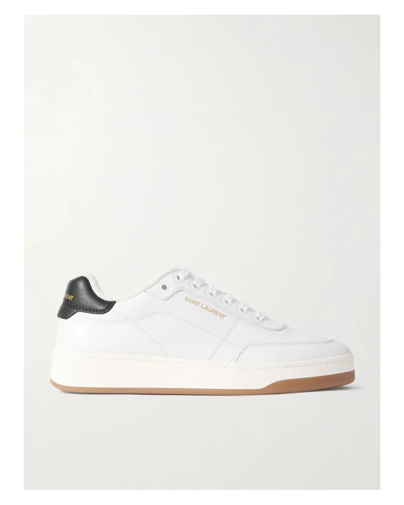 Saint Laurent Sl/61 Logo-print Leather Sneakers - White White