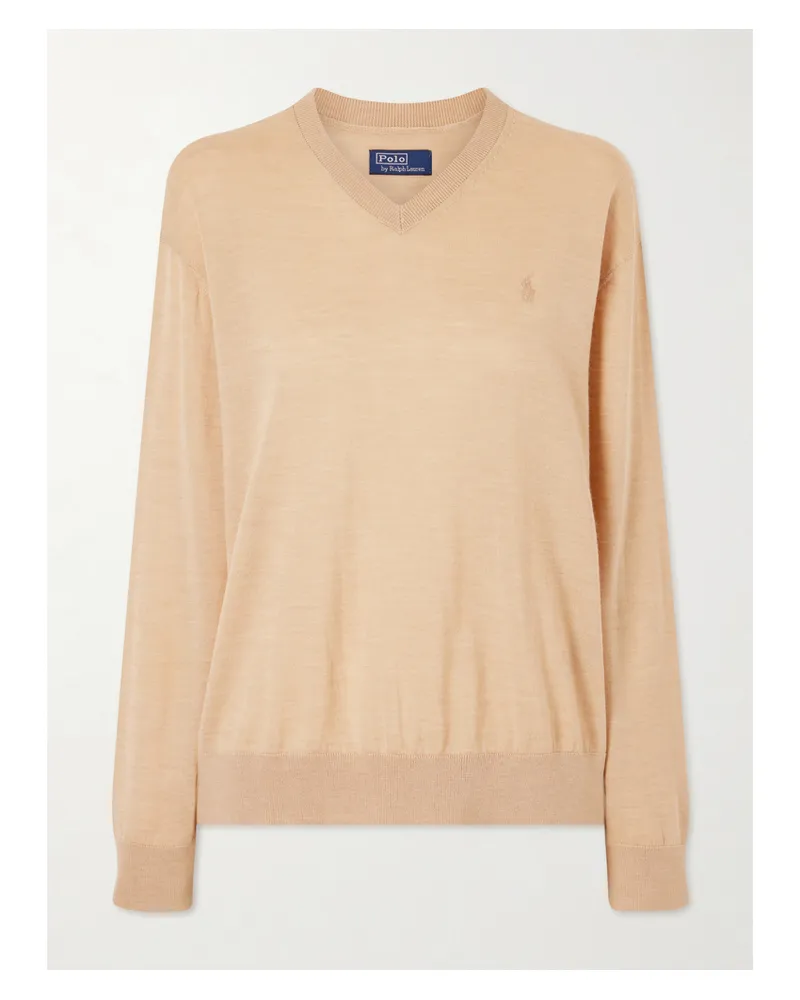 Ralph Lauren Embroidered Wool Sweater - Brown Brown