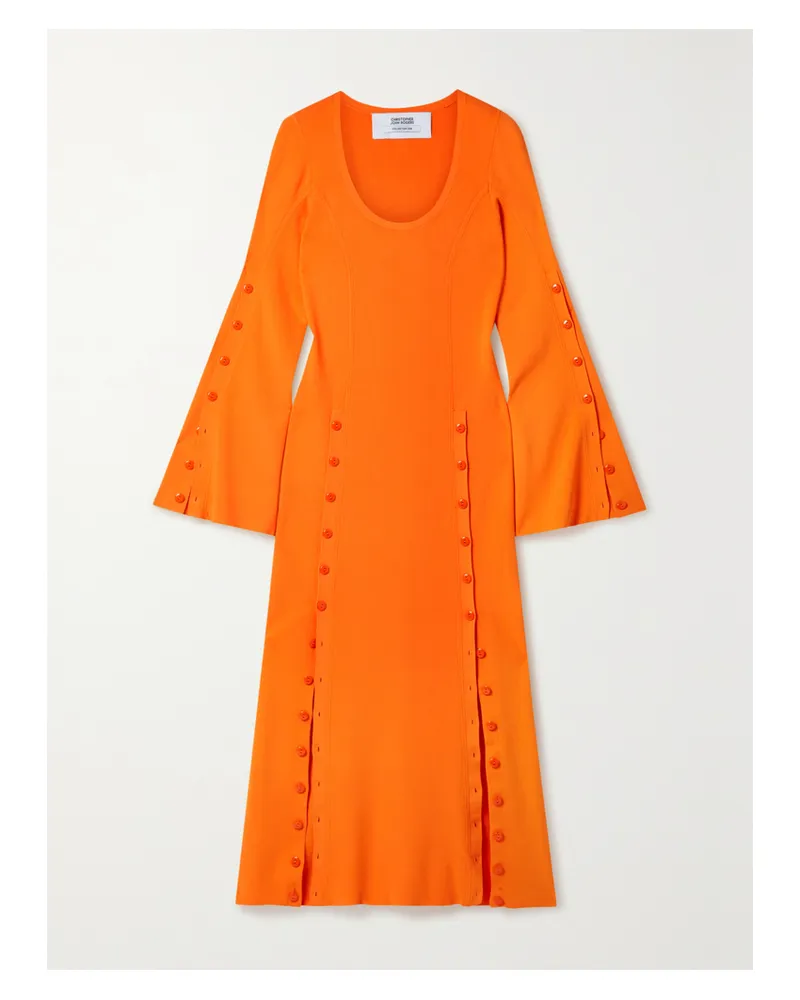 Christopher John Rogers Maxikleid Aus Neonfarbenem Stretch-jersey - Orange Orange