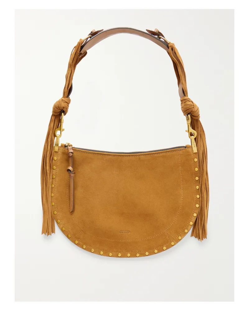 Isabel Marant Oskan Studded Suede Shoulder Bag - Brown Brown