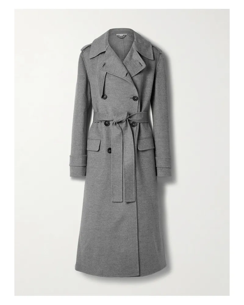 Stella McCartney Net Sustain Doppelreihiger Trenchcoat Aus Wollfilz - Grau Grau
