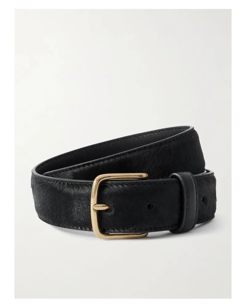 The Row Gürtel Aus Leder In Ponyhaaroptik - Schwarz Schwarz