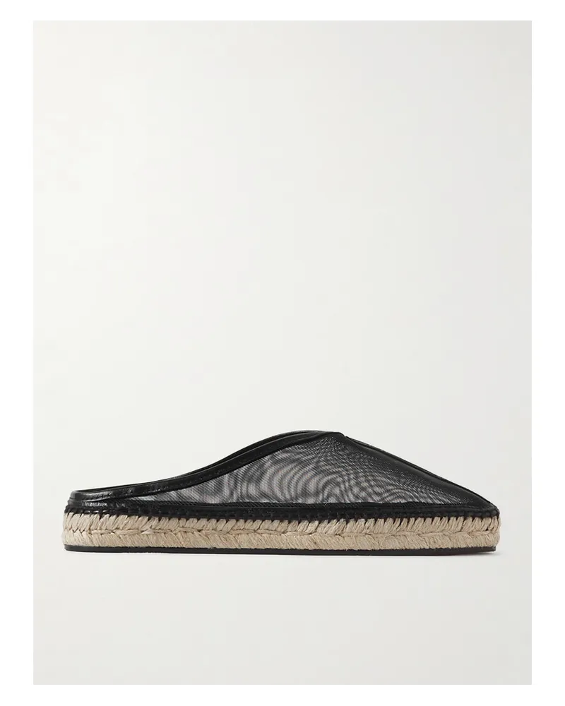 Totême Espadrille-slippers aus Mesh Schwarz