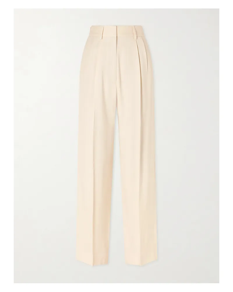 Blazé Milano Danae Pleated Tapered Woven Pants - Neutrals Neutrals