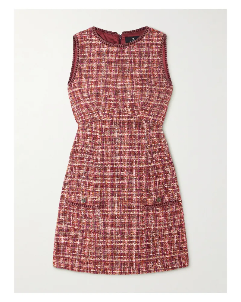Etro Minikleid Aus Kariertem Bouclé Aus Einer Baumwollmischung - Rot Rot