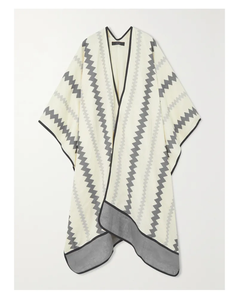 VITA KIN Ola Überwurf Aus Leinen Mit Applikationen - Creme Creme