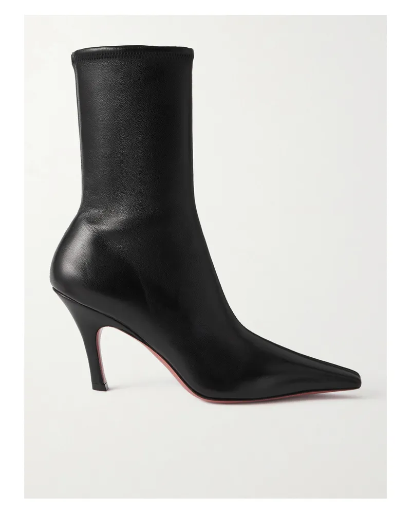 Amina Muaddi Jamie Ankle Boots Aus Leder - Schwarz Schwarz