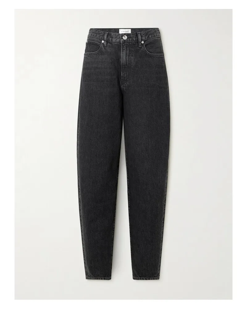 Frame Denim The Narrow Peg Hoch Sitzende Jeans - Schwarz Schwarz