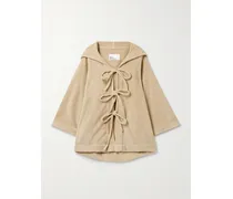 Strandkleid Aus Baumwollfrottee Mit Kapuze - Creme