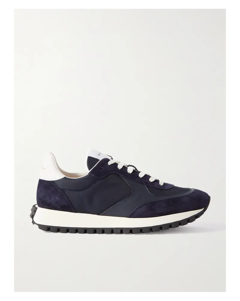 Gianvito Rossi Gravel Sneakers aus Veloursleder, Leder und Shell Blau