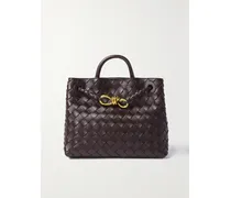 Andiamo Small Intrecciato Leather Tote - Brown