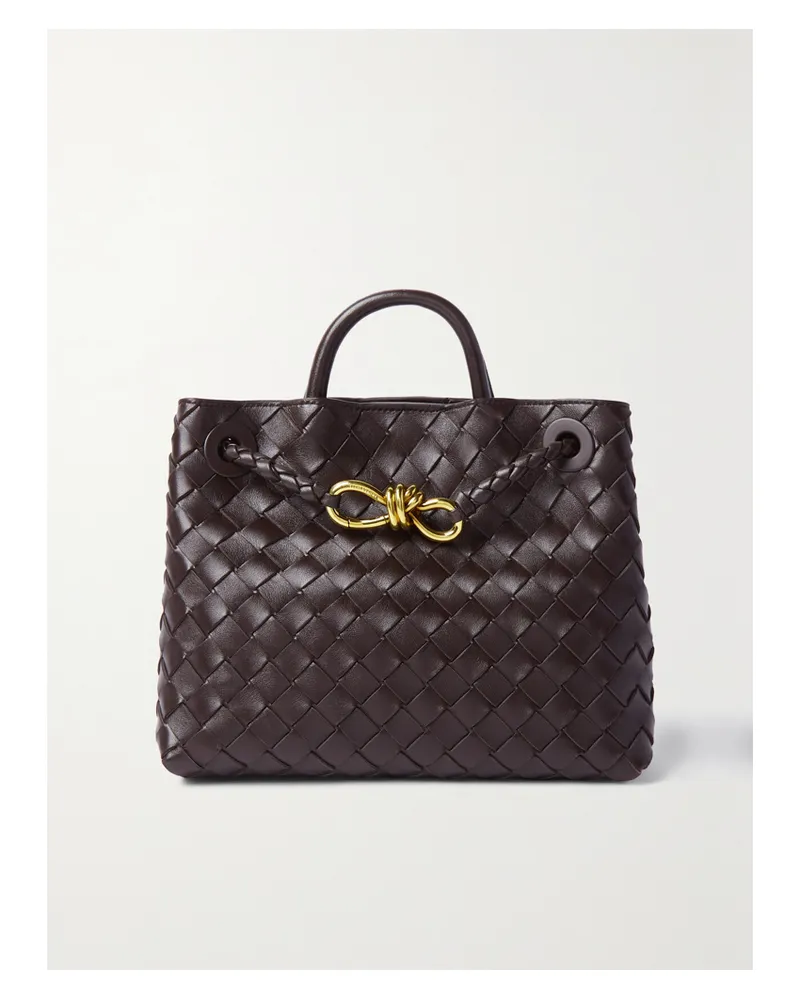 Bottega Veneta Andiamo Small Intrecciato Leather Tote - Brown Brown