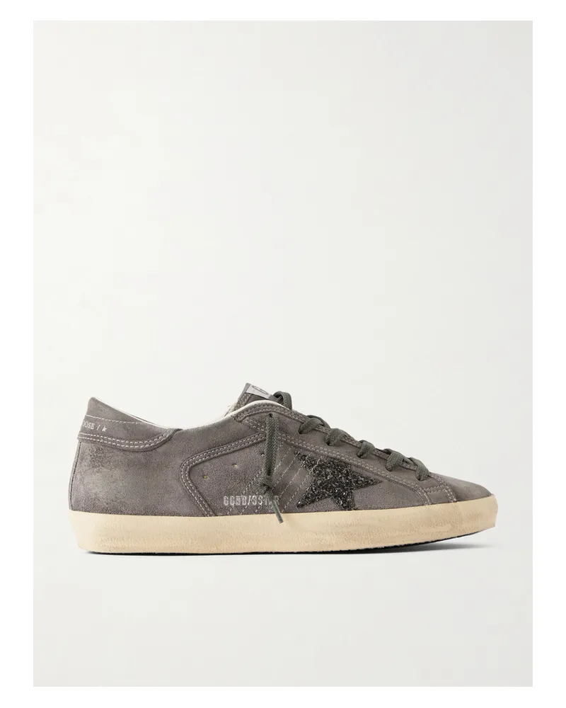 Golden Goose Super Star Appliquéd Suede Sneakers - Gray Gray
