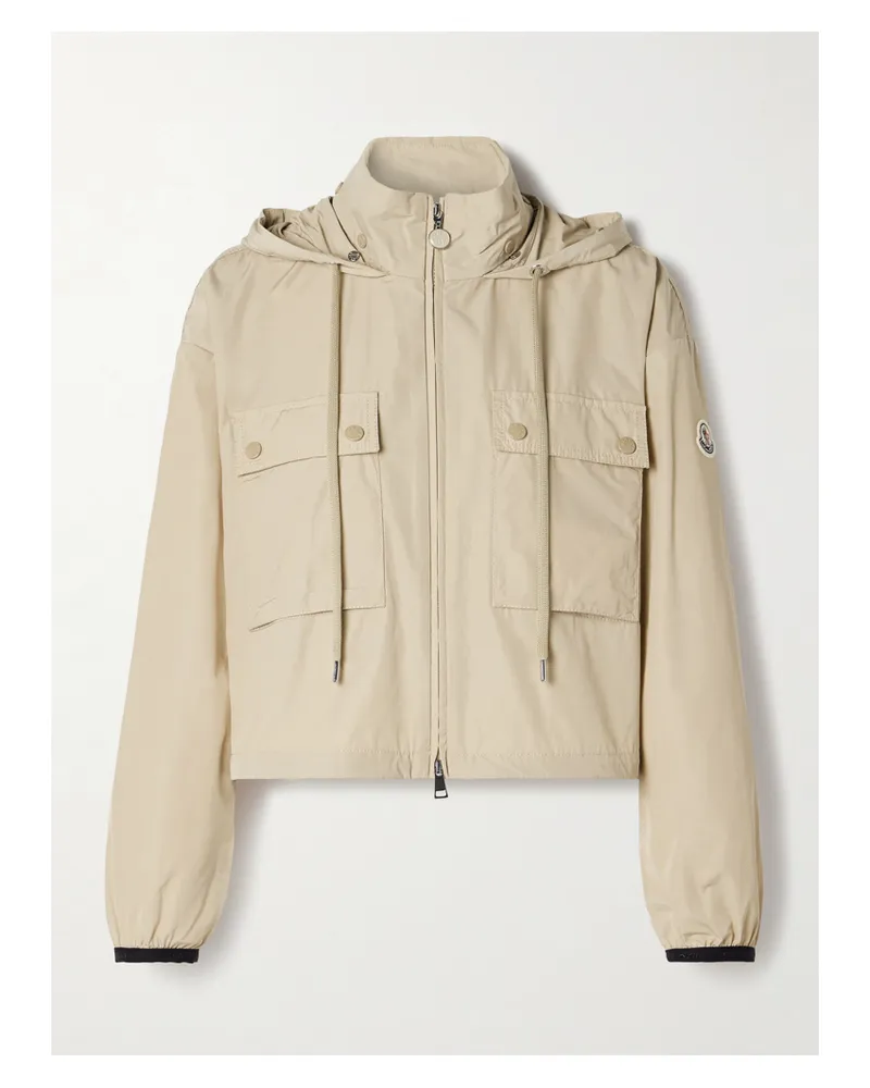 Moncler Leda Coated-poplin Jacket - Neutrals Neutrals