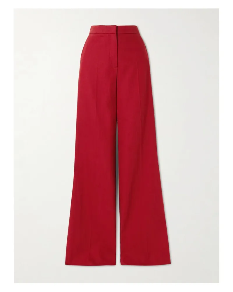 Max Mara Ruggero Hose Mit Weitem Bein Aus Baumwoll-twill - Rot Rot