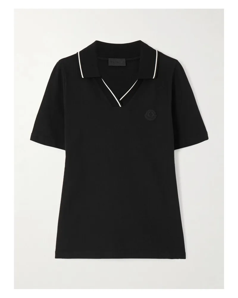 Moncler Polohemd Aus Baumwoll-piqué - Schwarz Schwarz