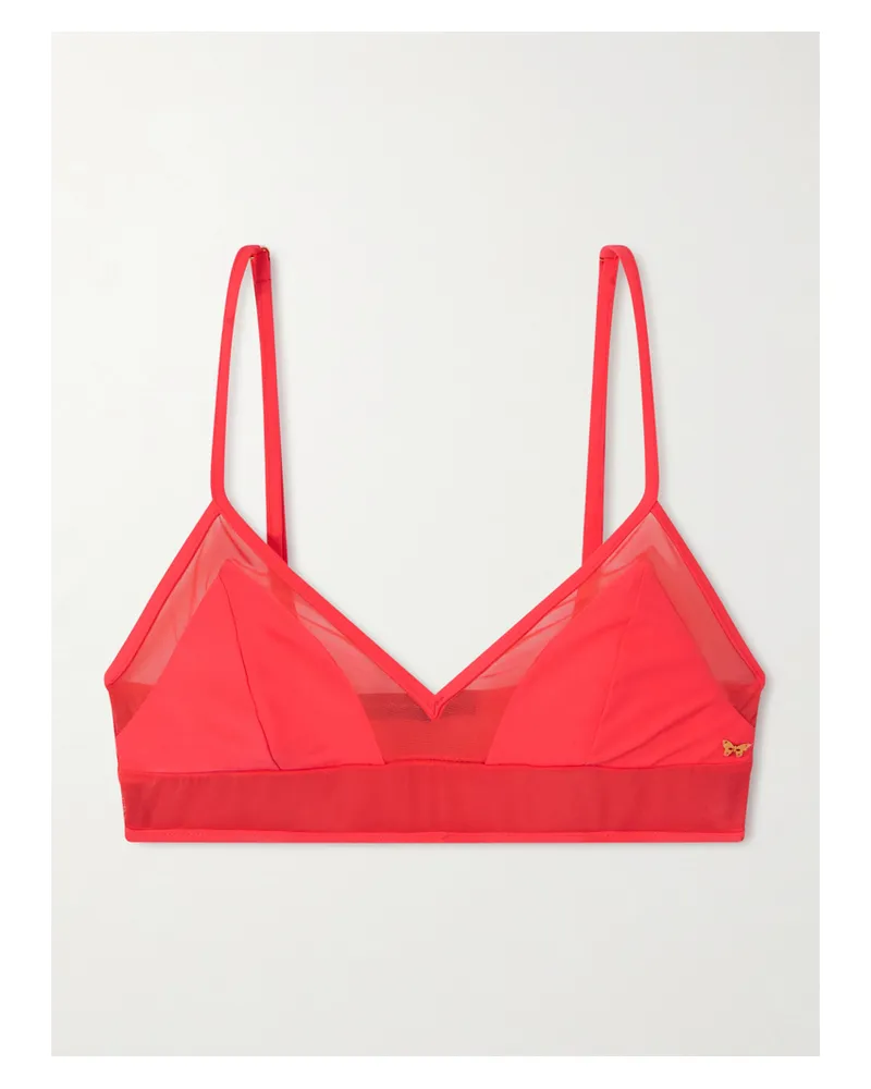 Kiki De Montparnasse Peep Show Bikini-oberteil Mit Mesh-einsätzen - Orange Orange