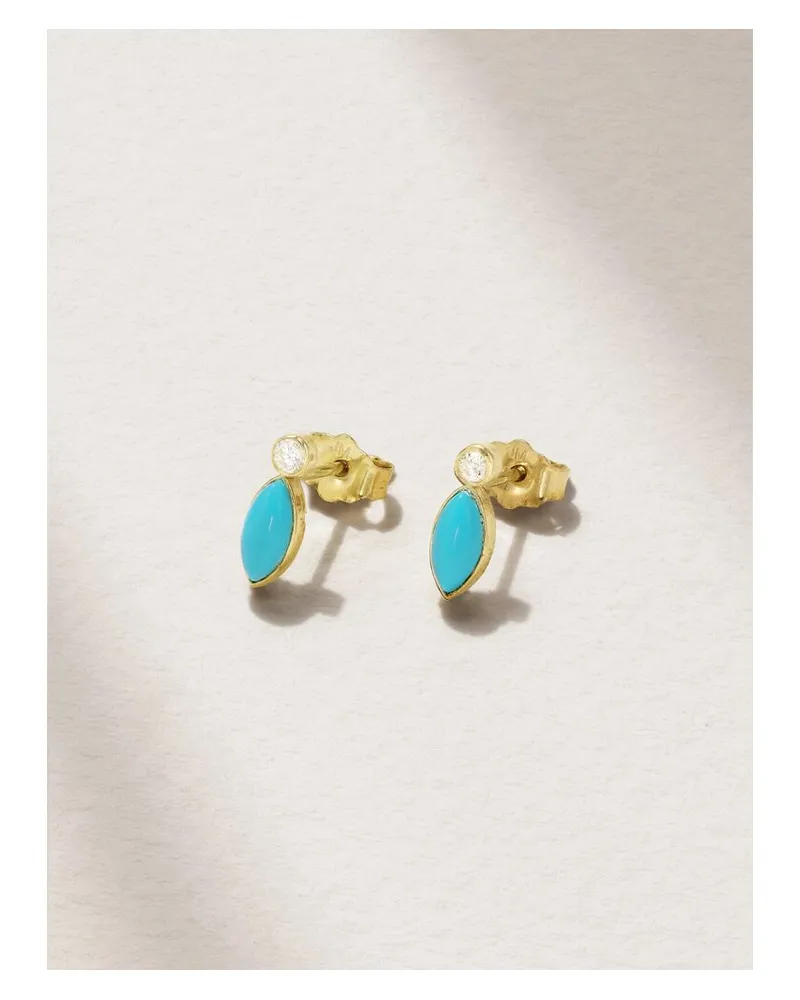 Jennifer Meyer Ohrringe Aus 18 Karat Gold Mit Türkisen Und Diamanten Gold
