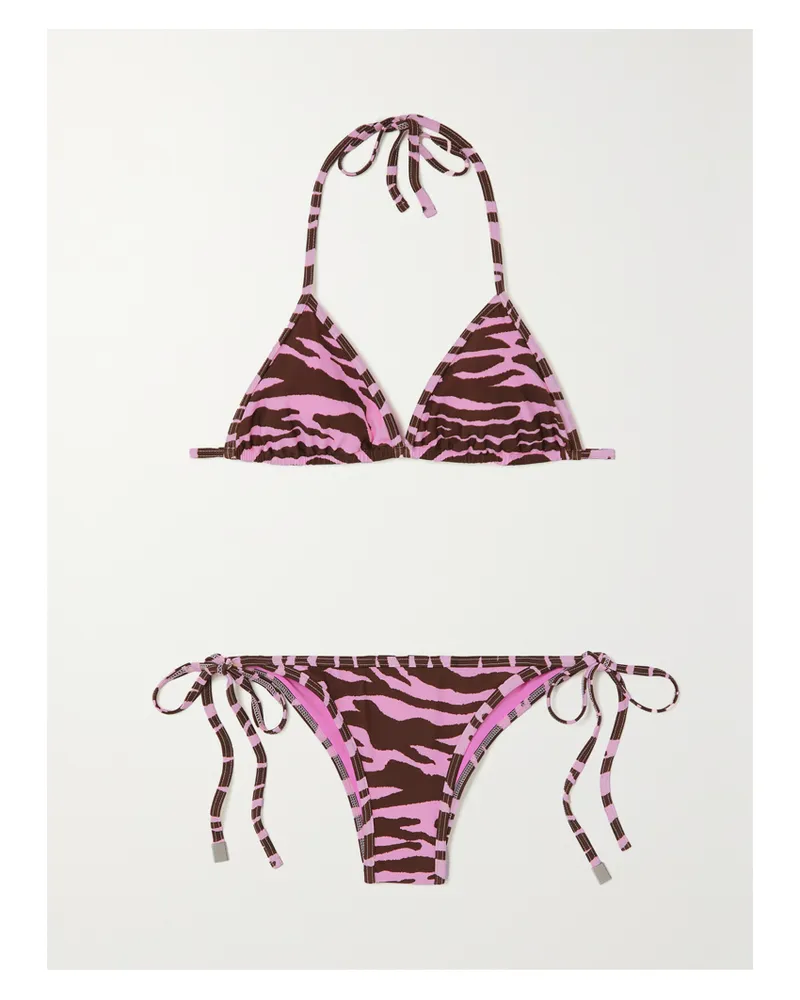 ATTICO Triangel-bikini Mit Zebraprint - Pink Pink