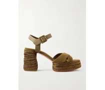 Calakala 85mm Suede Cross Upper Platform Sandal - Brown
