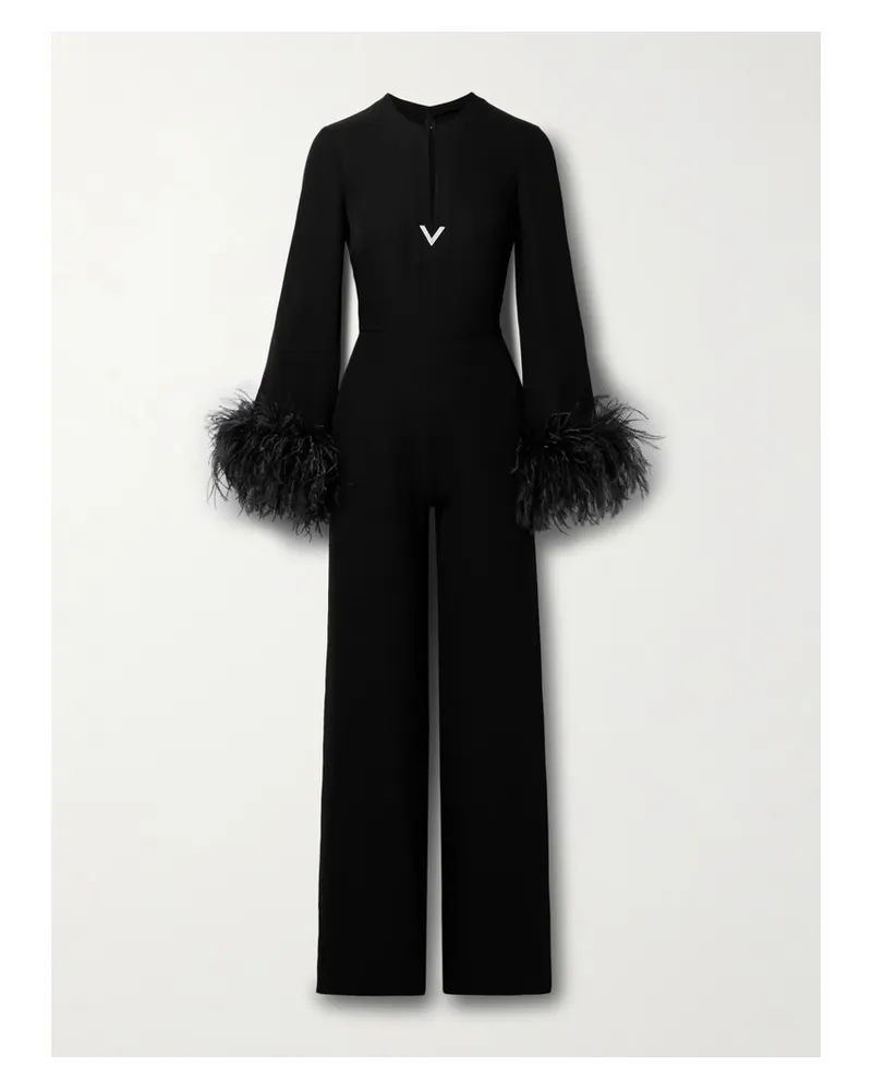 Valentino Garavani Jumpsuit aus Seide Schwarz