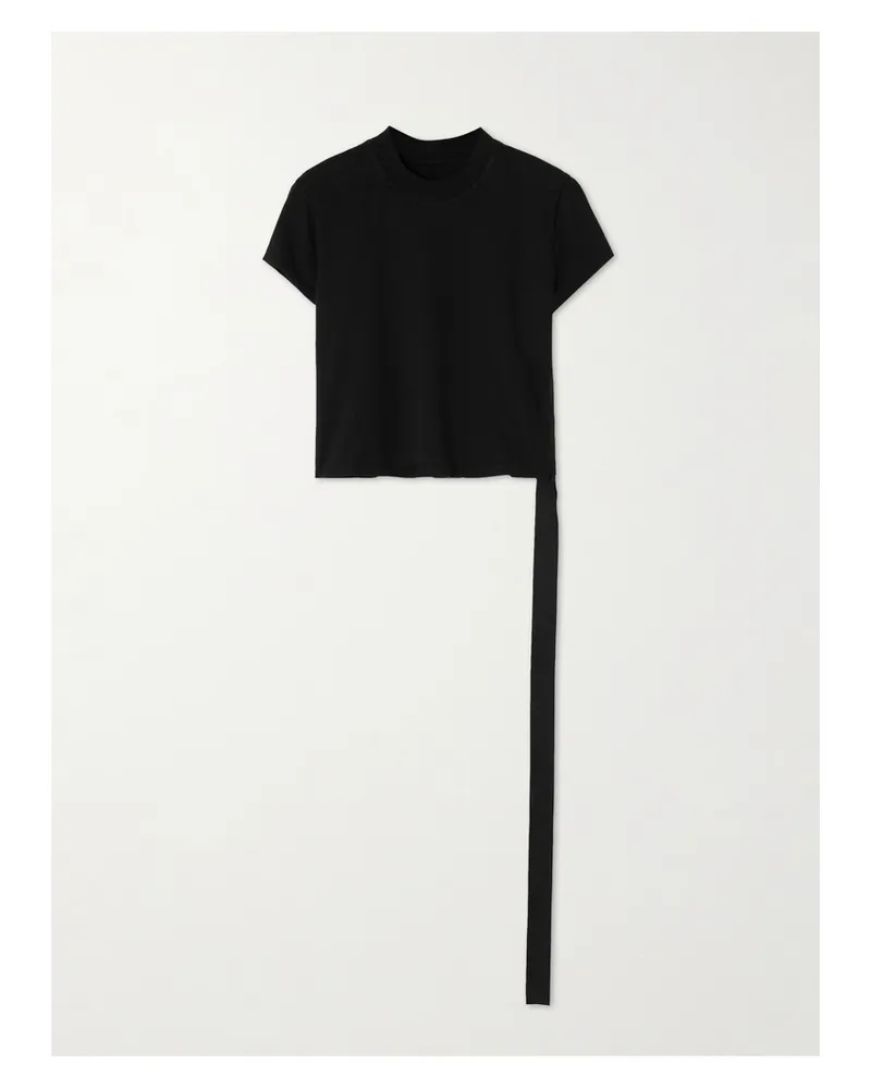 Rick Owens Verkürztes T-shirt Aus Biobaumwoll-jersey - Schwarz Schwarz
