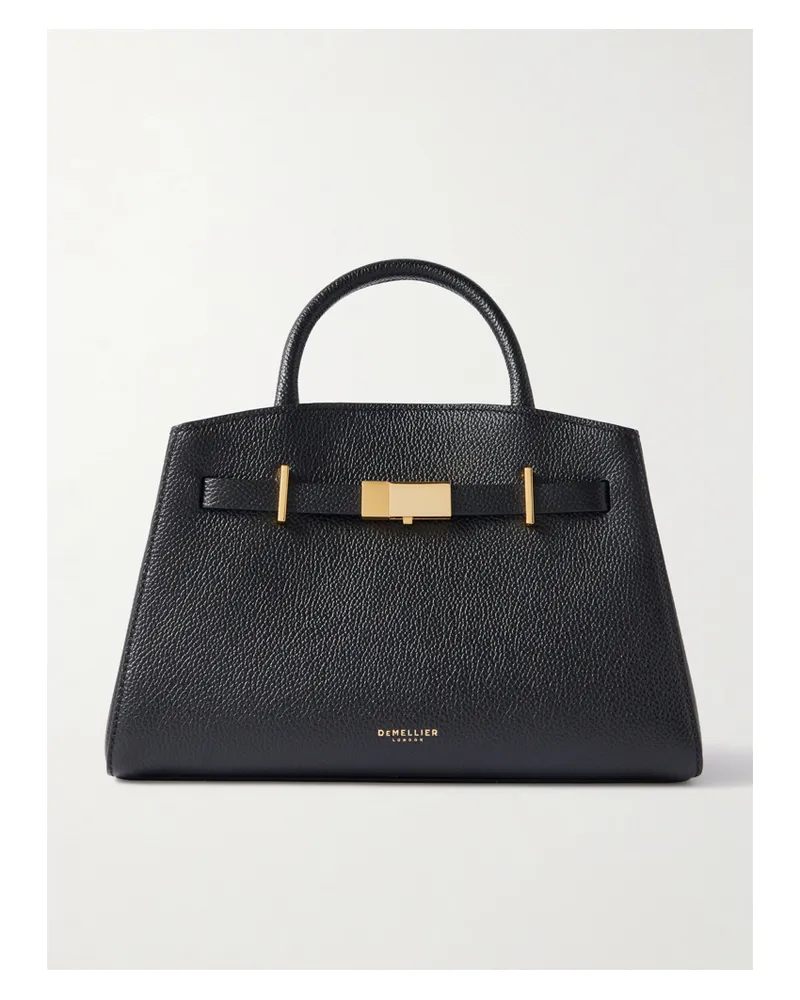 DeMELLIER The Hudson Small Textured-leather Tote - Black Black