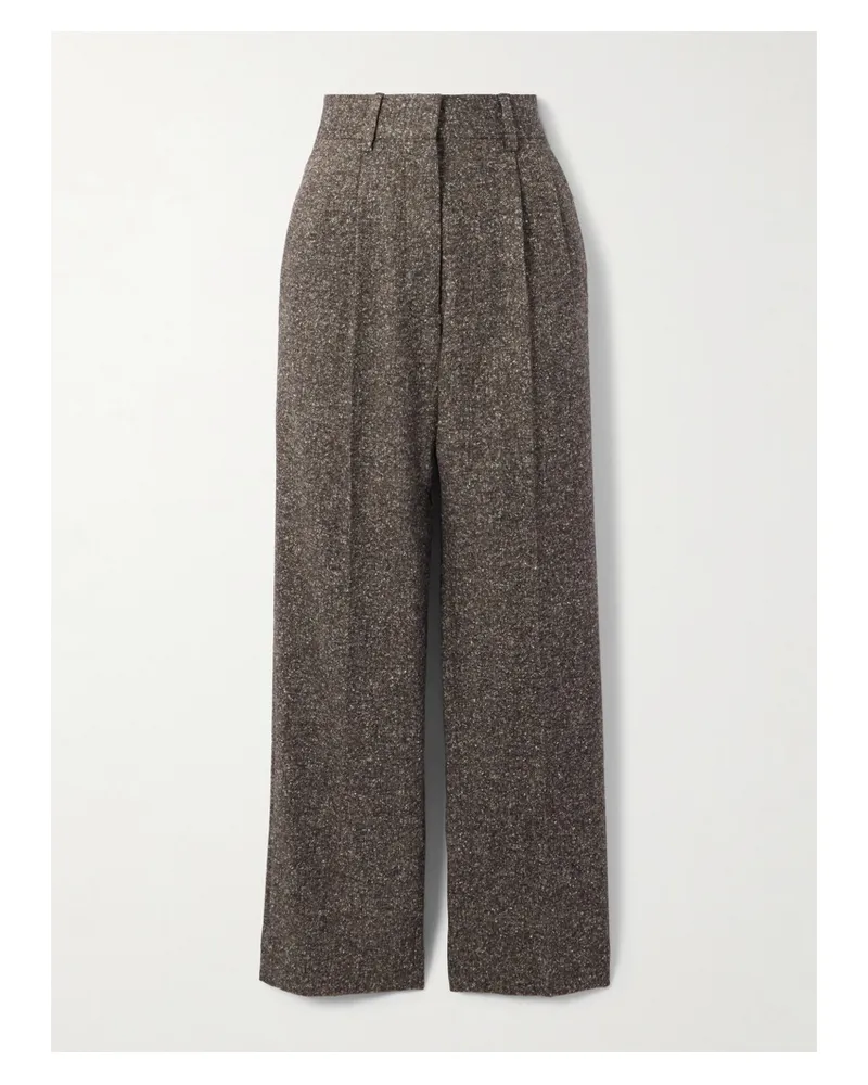 Blazé Milano Sarissa Fox Hose Mit Geradem Bein Aus Tweed Mit Falten - Grau Grau