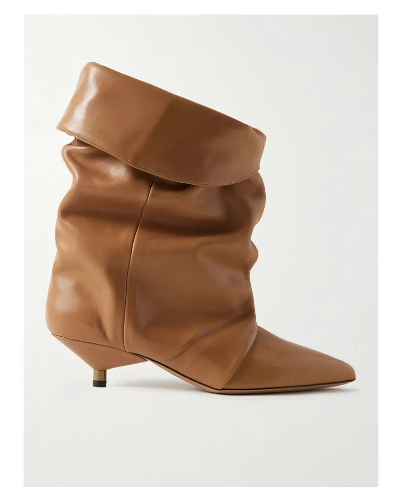 Isabel Marant Edrik Ankle Boots Aus Leder Mit Raffungen - Braun Braun