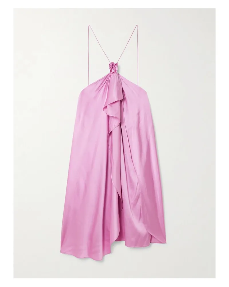Acne Studios Minikleid Aus Stretch-satin Mit Raffungen - Pink Pink
