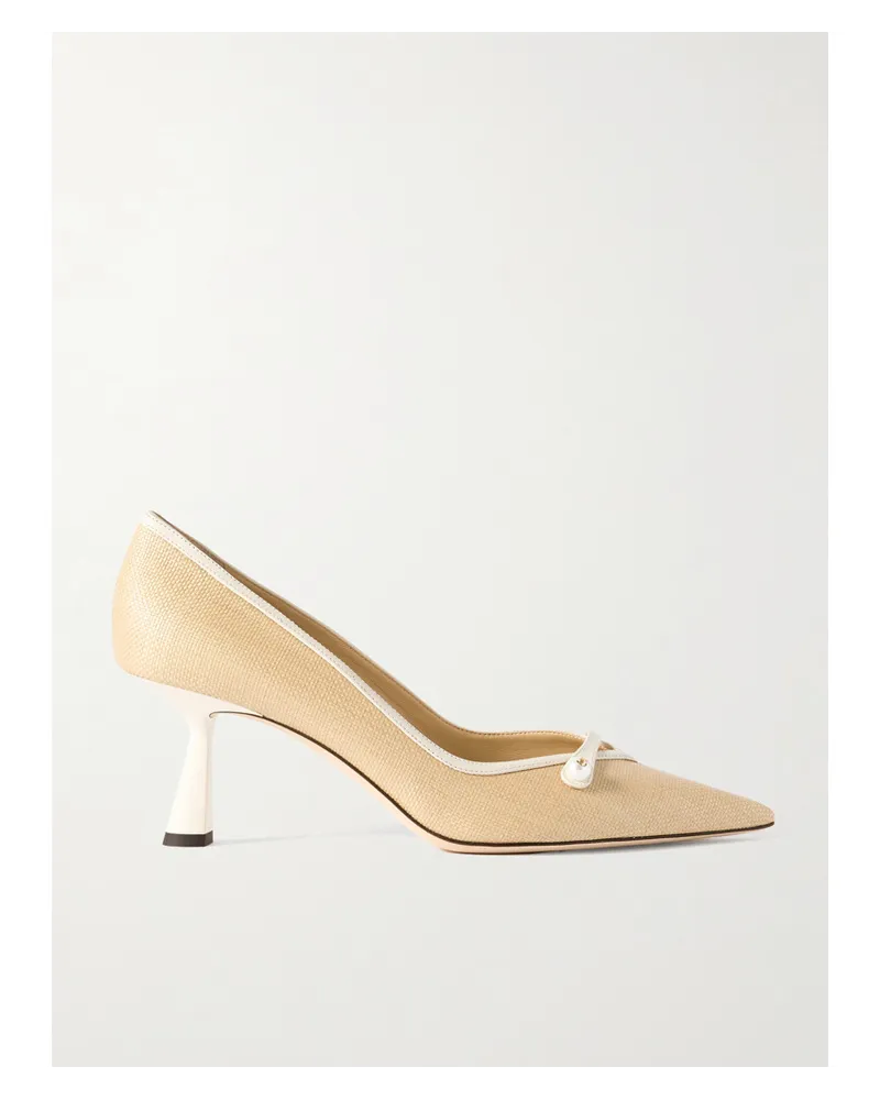 Jimmy Choo Rosalia 65 Pumps aus Raffiabast Neutral