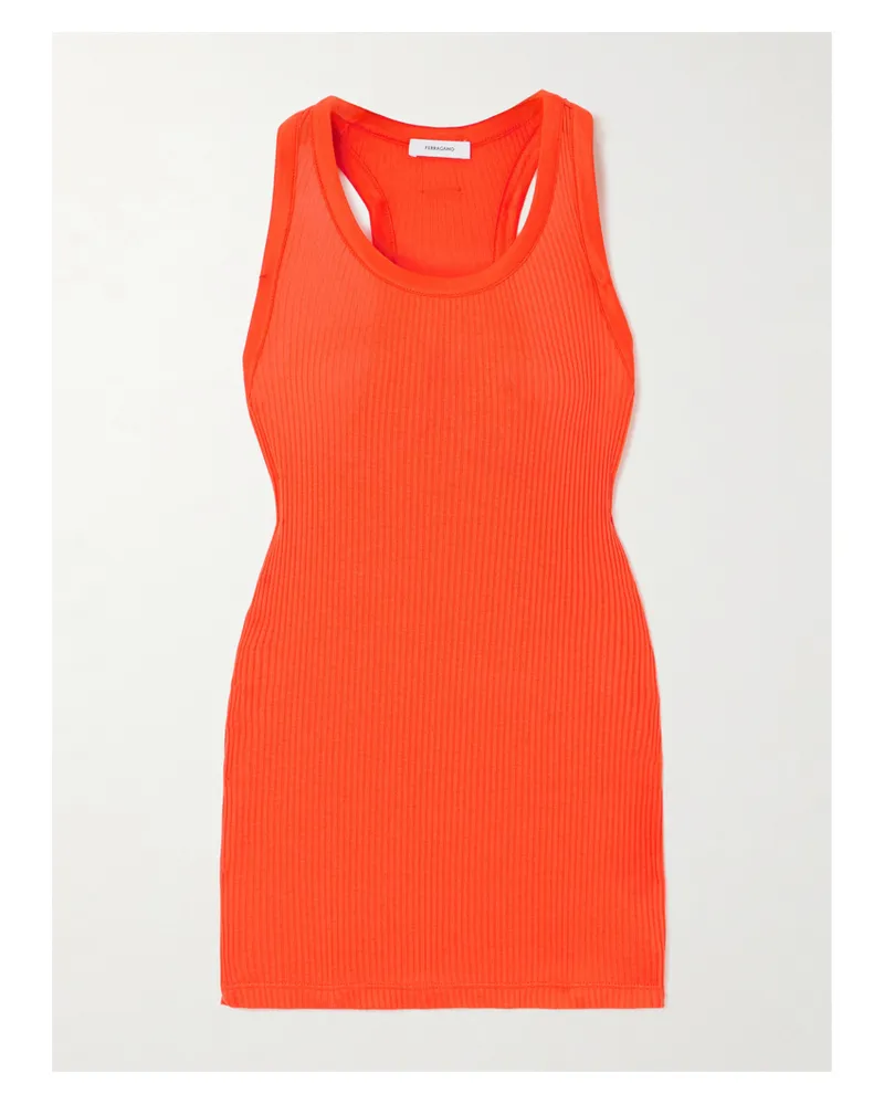 Ferragamo Tanktop Aus Geripptem Jersey - Orange Orange