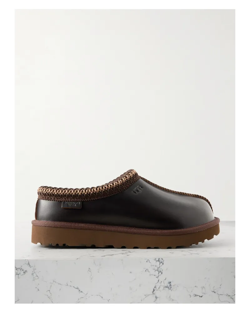 UGG Tasman Regen Slip-ons Aus Leder Mit Stickereien - Braun Braun