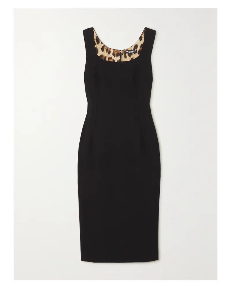 Dolce & Gabbana Midikleid Aus Einer Wollmischung - Schwarz Schwarz