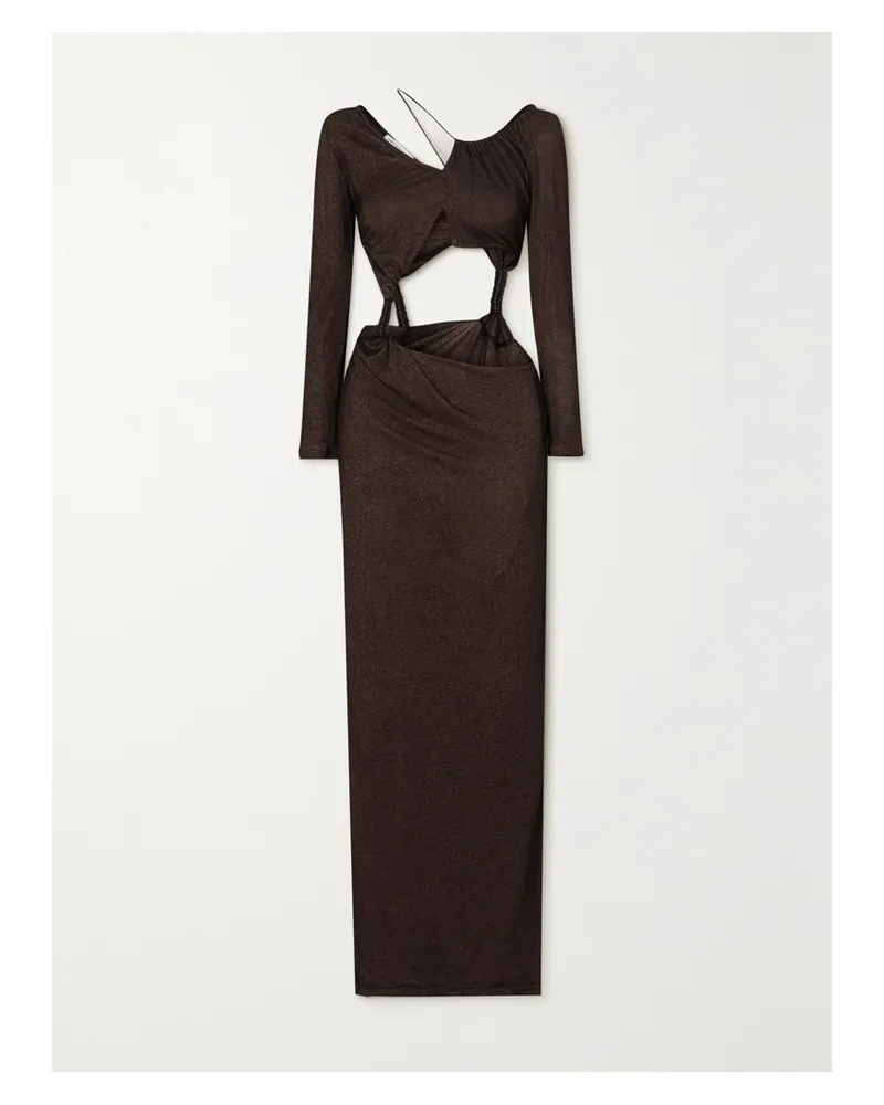 Christopher Esber Asymmetrisches Maxikleid Aus Seiden-jersey Mit Cut-outs - Braun Braun