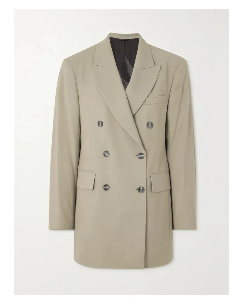 Acne Studios Doppelreihiger Blazer Aus Jacquard Mit Fischgratmuster - Grau Grau