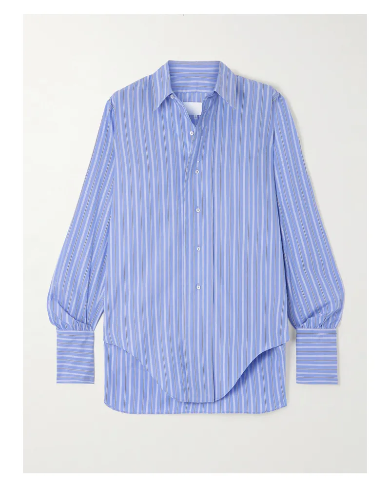 Maison Margiela Hemd Aus Gestreifter Baumwollpopeline - Blau Blau