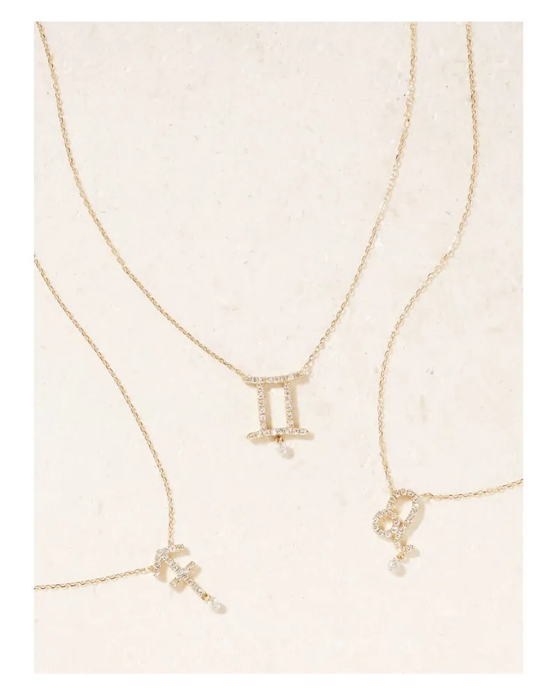 PERSEE Astrology Kette Aus 18 Karat Gold Mit Diamanten Gold