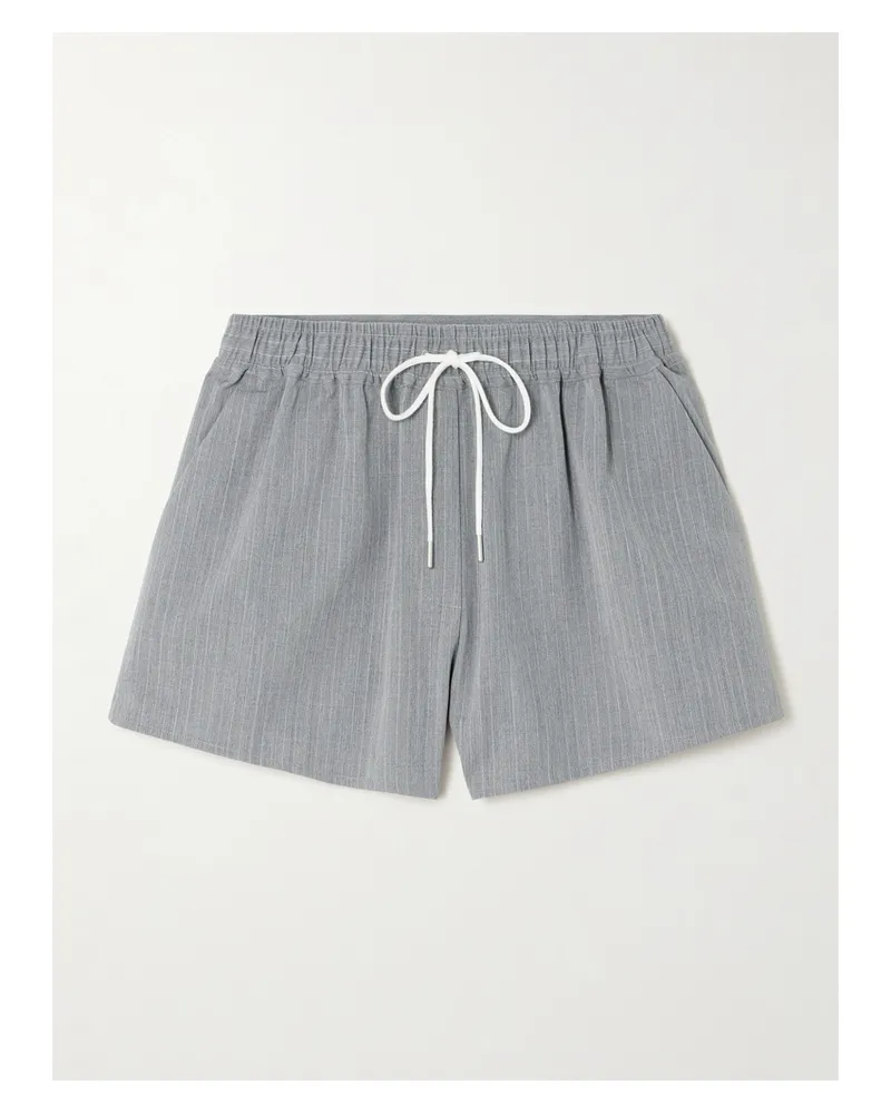St. Agni Shorts Aus Twill Aus Einer Wollmischung Mit Nadelstreifen - Grau Grau