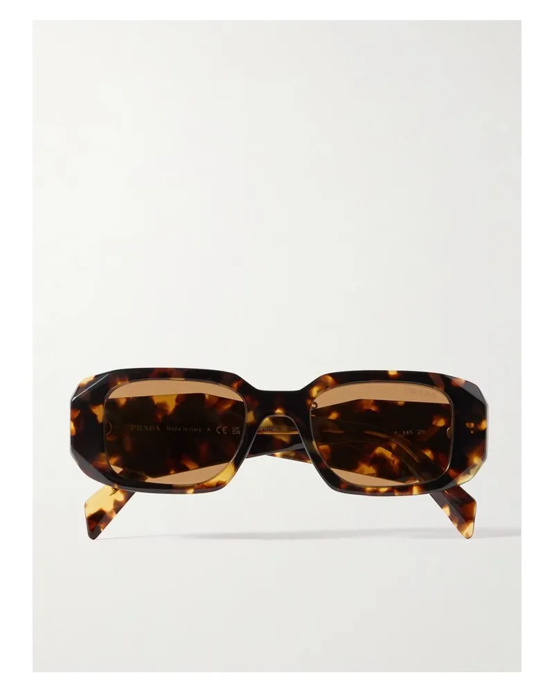 Prada Sonnenbrille Mit Eckigem Rahmen Aus Azetat In Hornoptik Horn