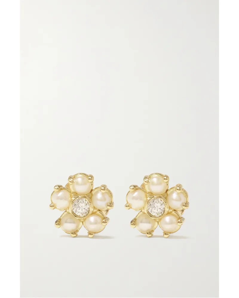 Jennifer Meyer Mini Flower Ohrstecker aus 18 Karat Gold