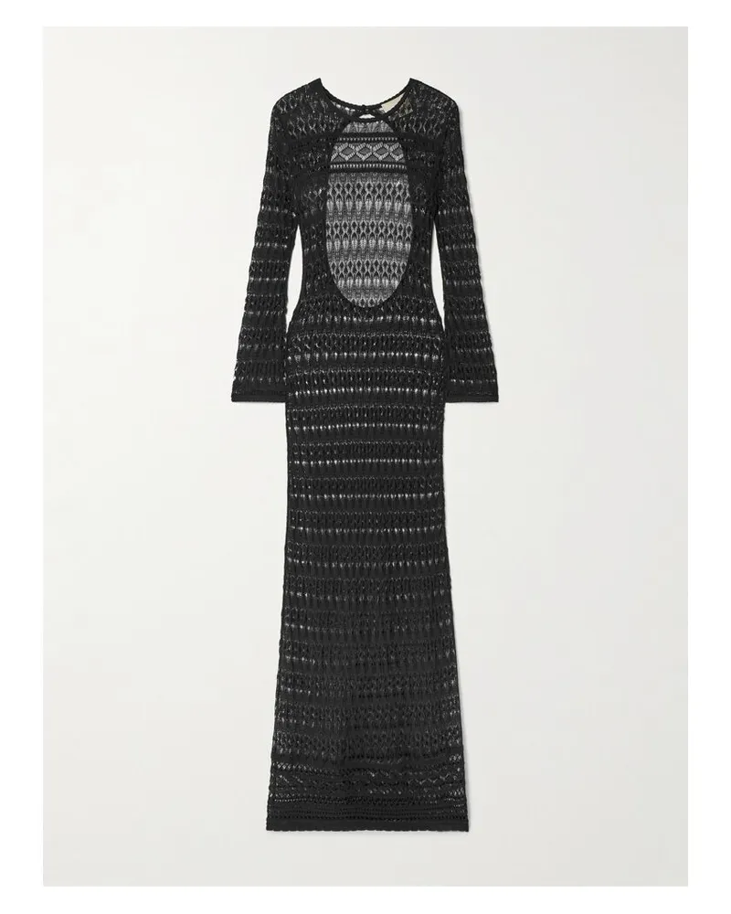 Isabel Marant Paloma Rückenfreies Maxikleid Aus Einer Gehäkelten Baumwollmischung - Schwarz Schwarz
